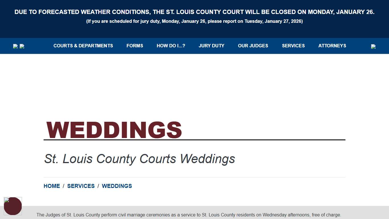 Weddings - St. Louis County Courts - 21st Judicial Circuit