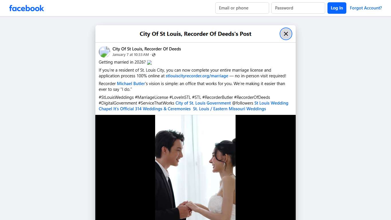 Getting married in... - City Of St Louis, Recorder Of Deeds Facebook